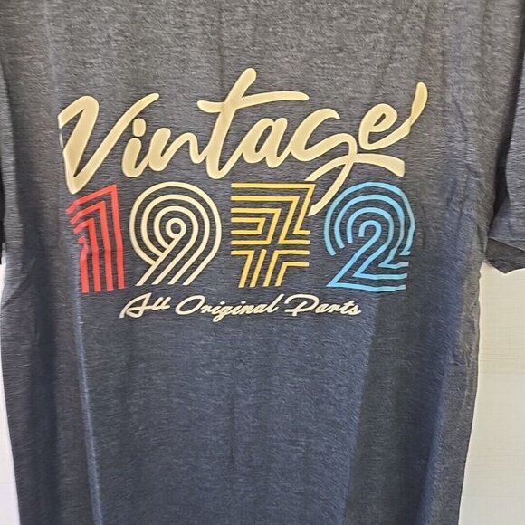 1A-Vintage 1972 Women's T Shirt  Size Large Dusty Blue Gray - Picture 14 of 16